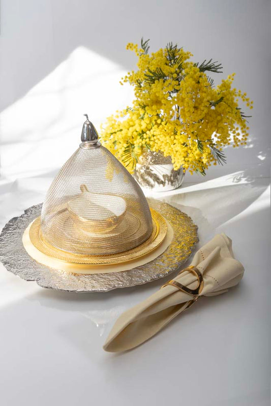Silver Nickel Mesh Domes Set of 2 (1 Each Lg & Sm)