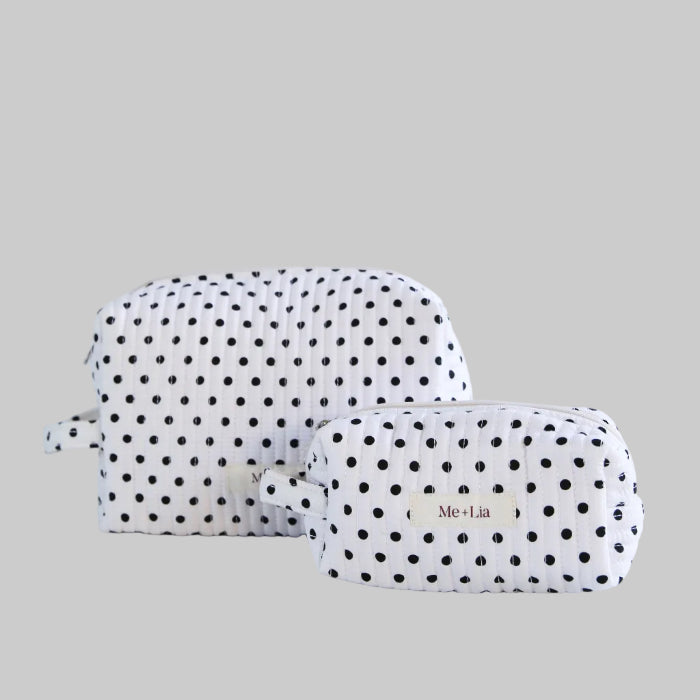 Polkadot Black Make-up Pouch - Large