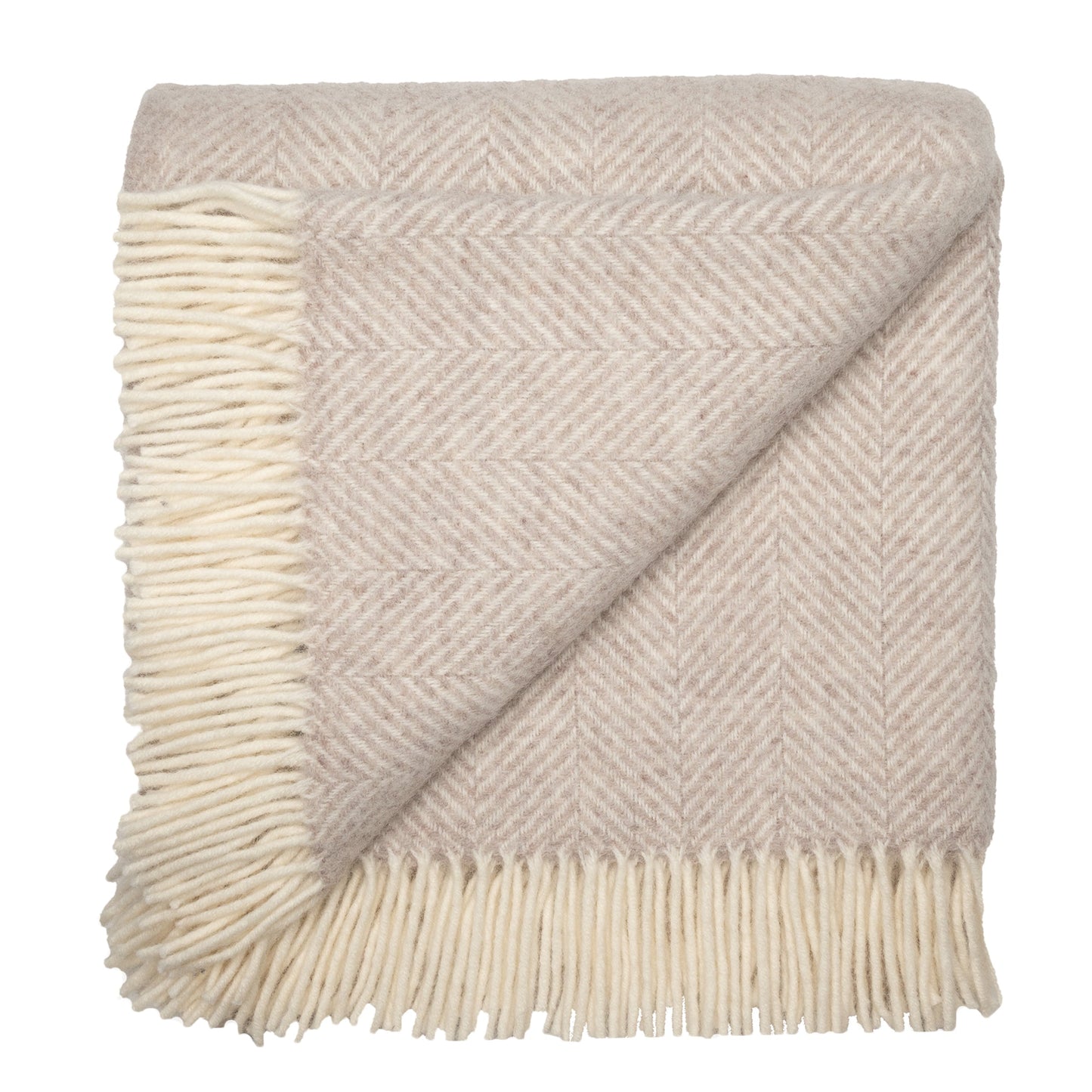 Highland Tweeds Herringbone  Pure New Wool Throw - Linen