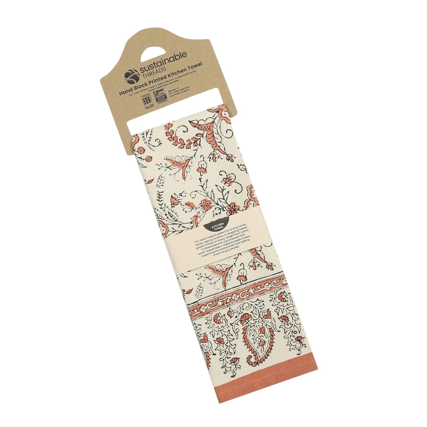 Cotton Kitchen Towel | Hand Block Printed | Ivy