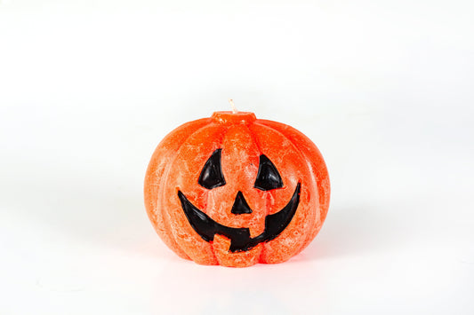 Happy Pumpkin Painted Candle