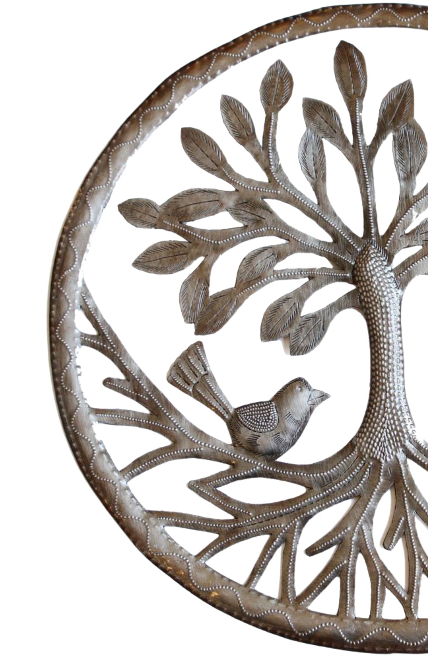 Haitian Tree of Life Metal Art - Round