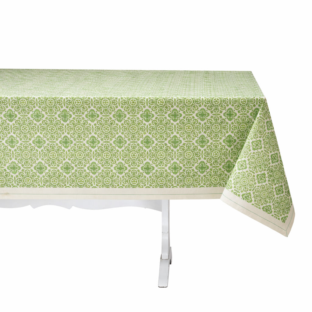 Hand Block Printed Cotton Tablecloth | Kora Cotton | Fair Trade | BREAZEALE