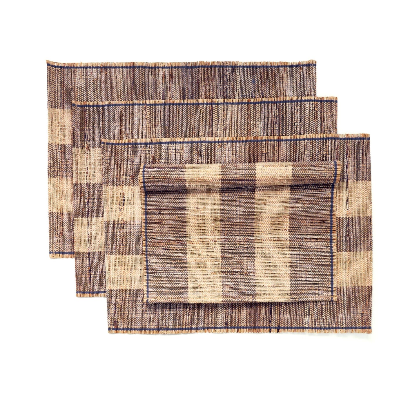 Handwoven Placemats | Banana Stem Fiber & Cotton | Set of 4 | Fair Trade | BISCOTTI STRATA