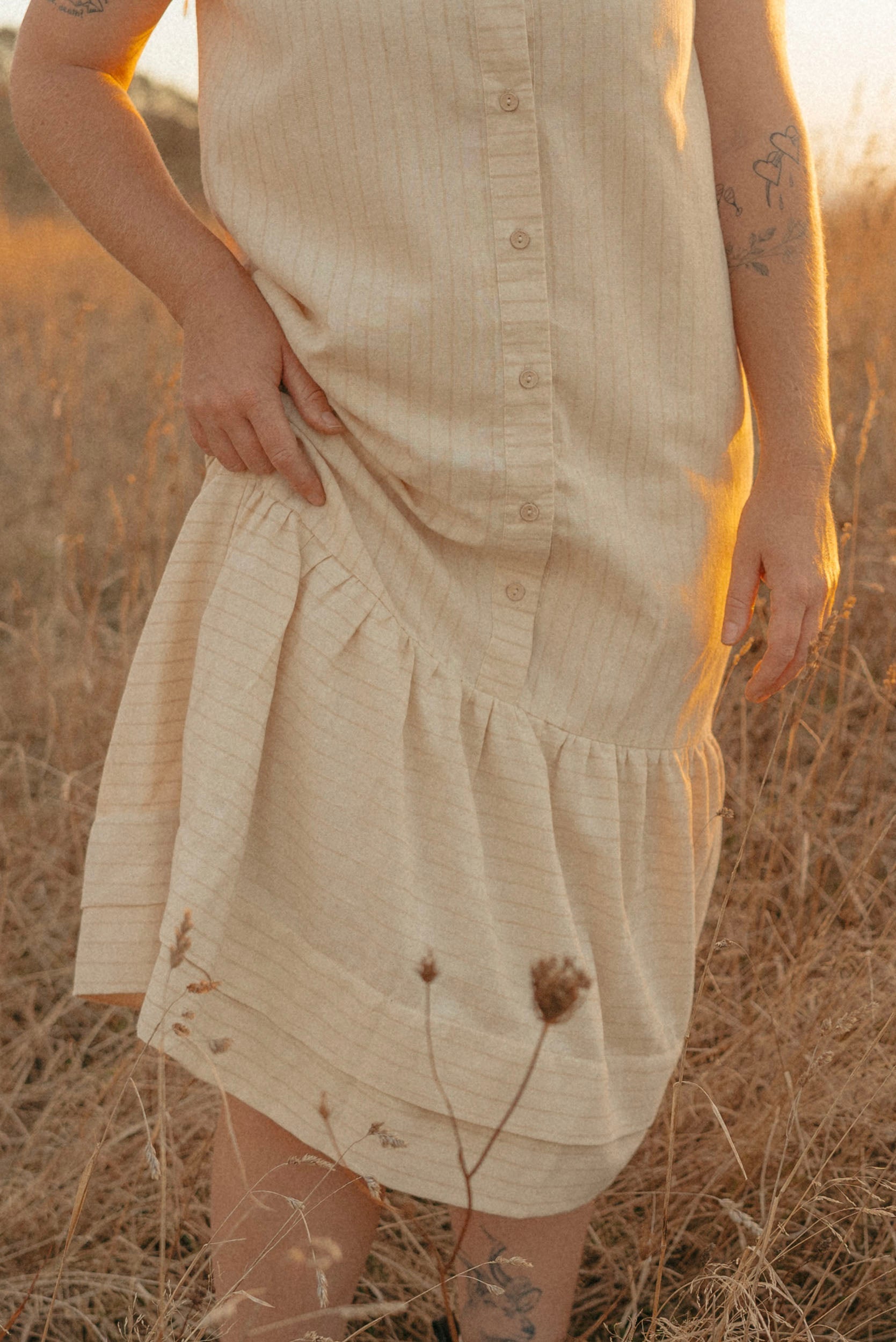 Cilou Dress | Natural Stripe - ReCreate Clothing