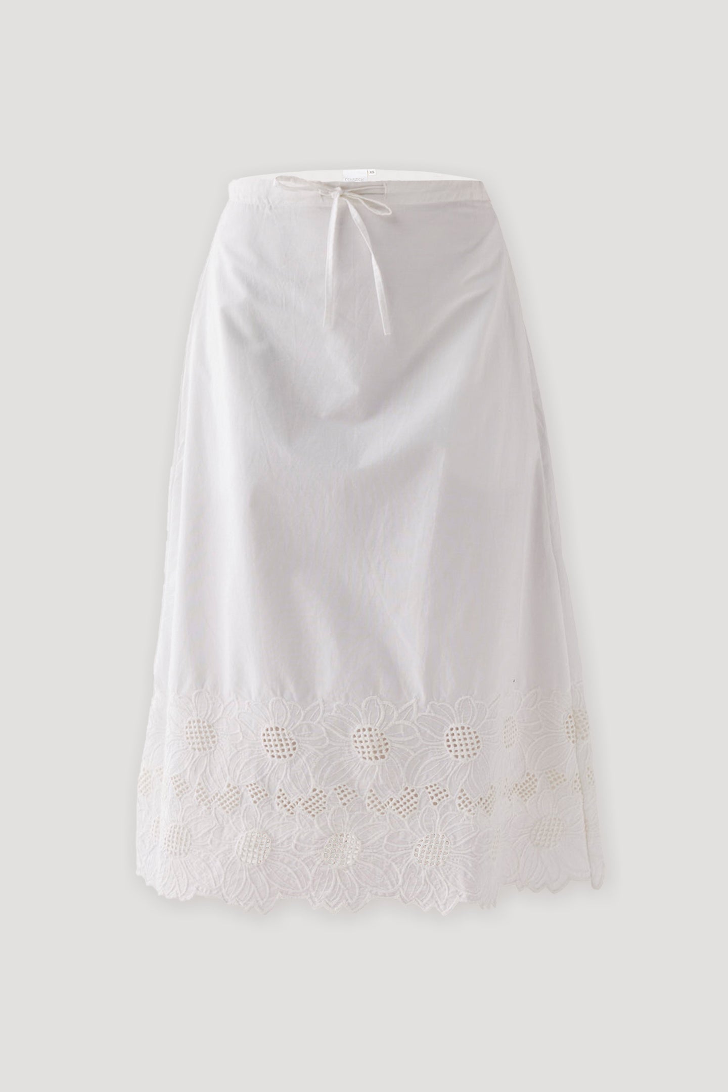 Embroidered Midi Skirt in White