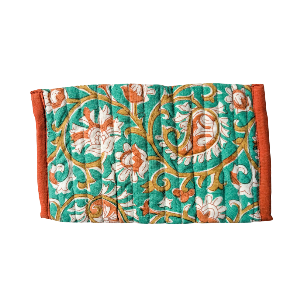 Quilted Block Printed Cotton Pouches
