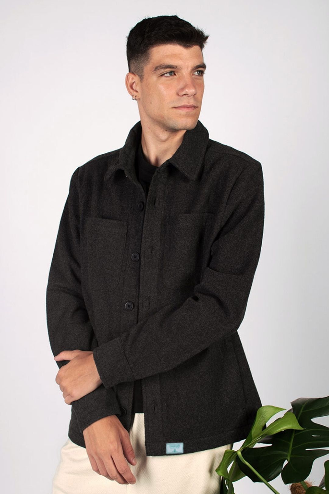 Chaqueta materiales reciclados - Gris Oscuro Jaspeado