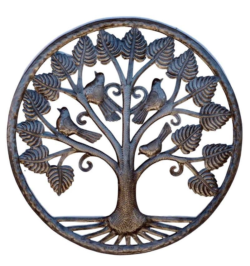 23" Haitian Metal Tree of Life, Fair Trade Wall Decor