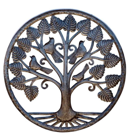23" Haitian Metal Tree of Life, Fair Trade Wall Decor