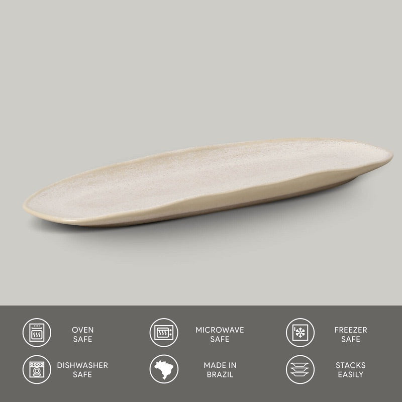 Shallow Organic Oval Platter Large Set of 4