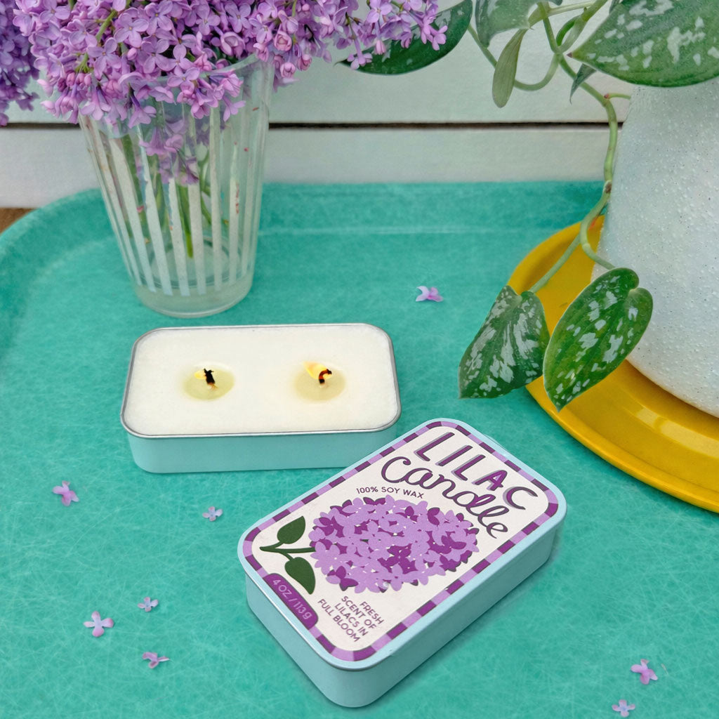 Lilac Candle & Tote Gift Set