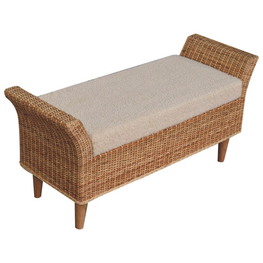 Solid Wood Riviera Woven Bench