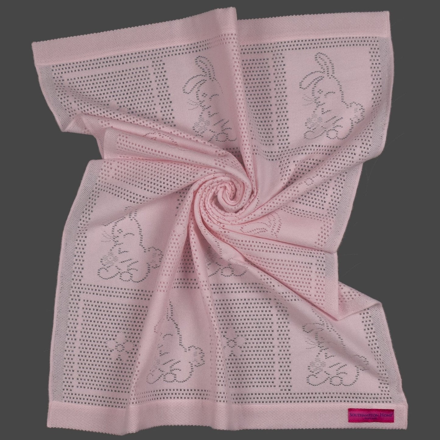 Southampton Home Lace Weave Bunny Baby Blanket - Pink