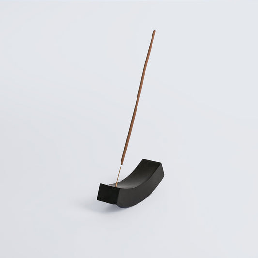 Smile Gemstone Incense Holder - Black Onyx