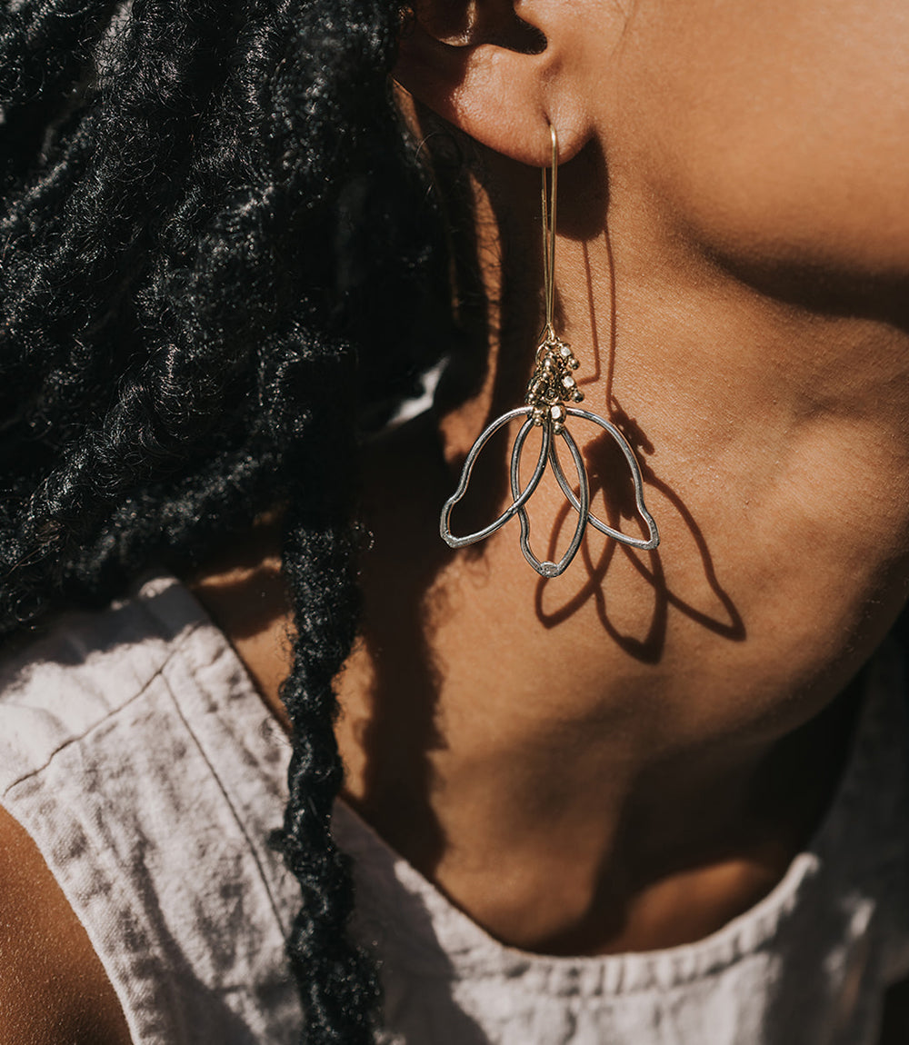 Kairavini Lotus Petal Drop Earrings