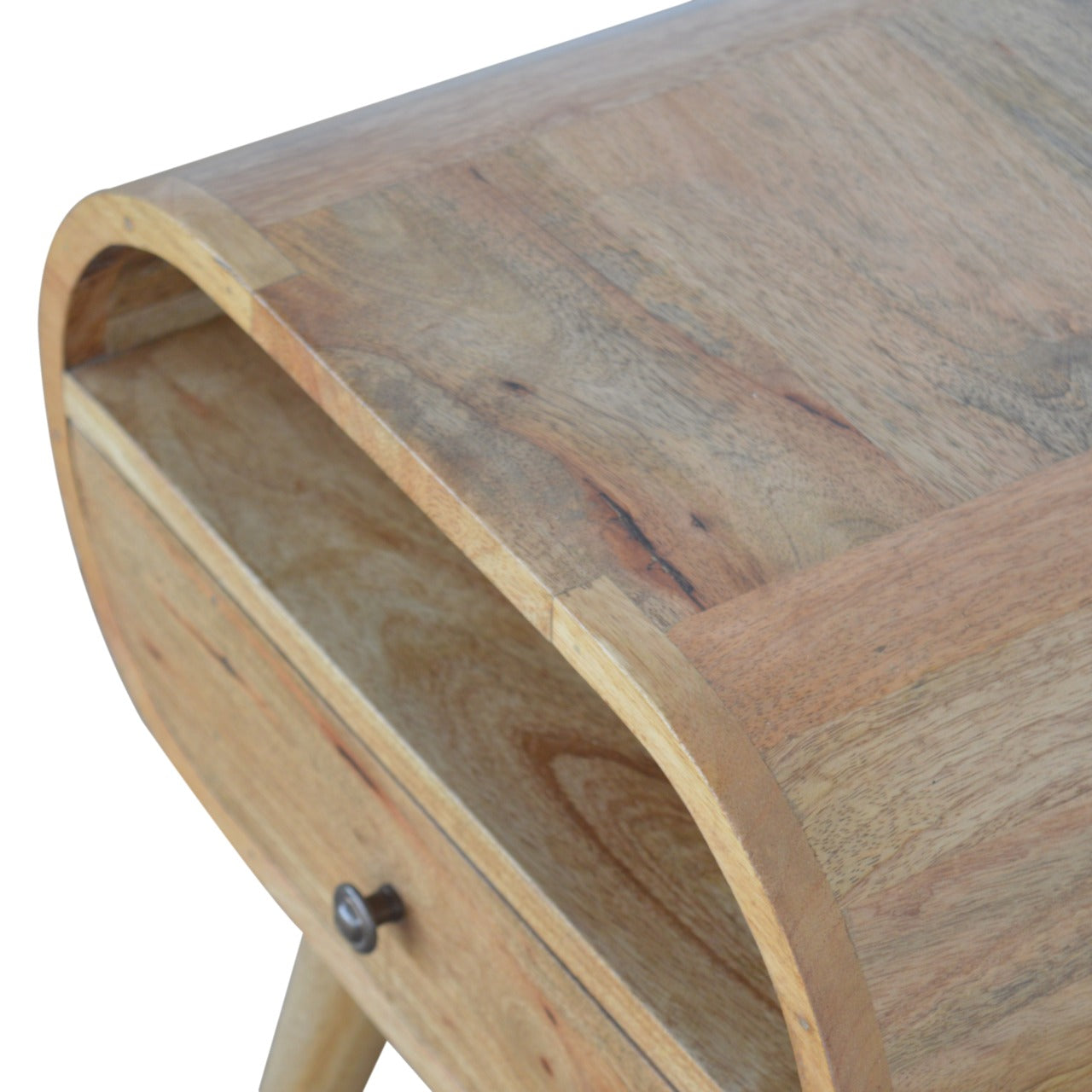 Circular Open Slot Nightstand