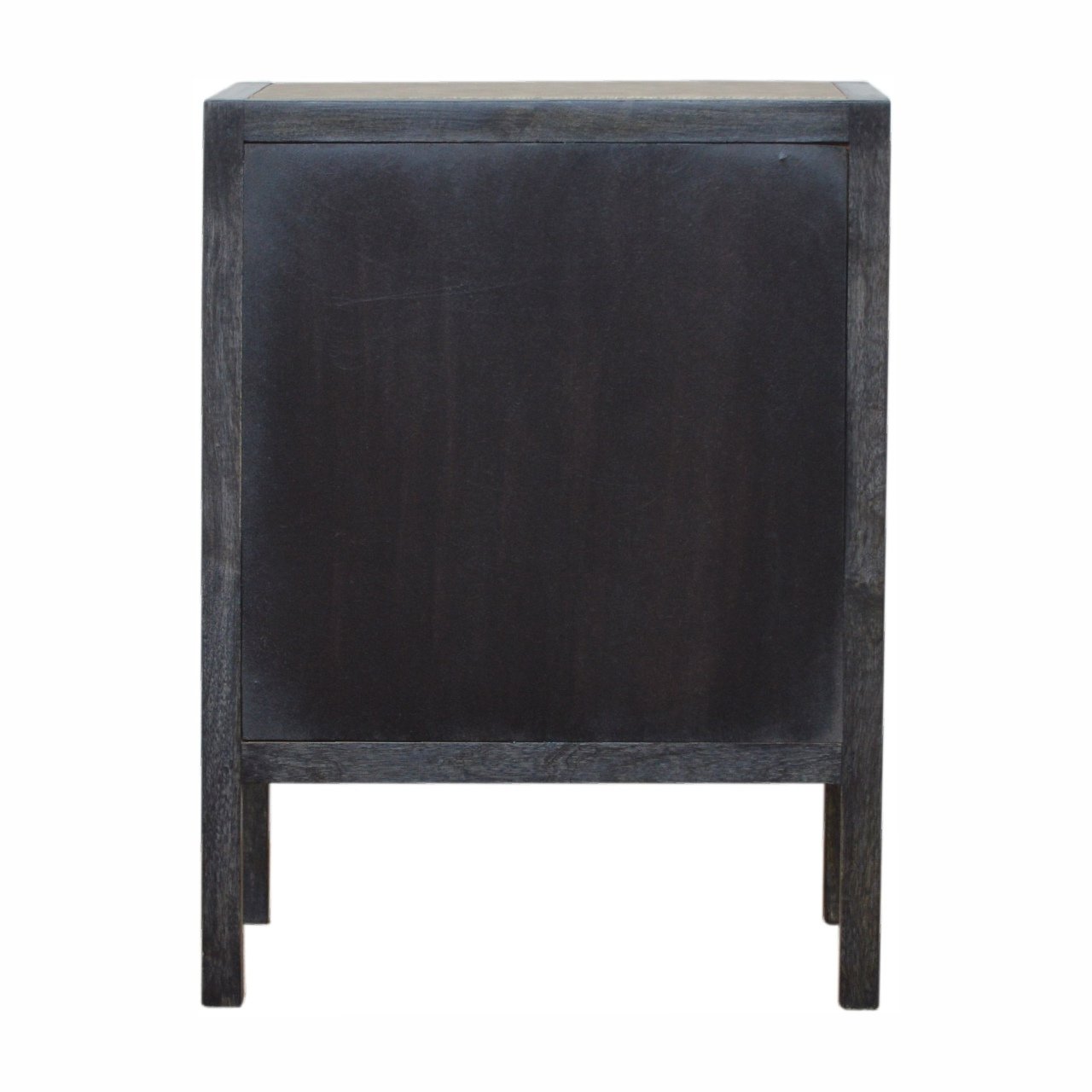 Solid Wood Faux Leather Nightstand