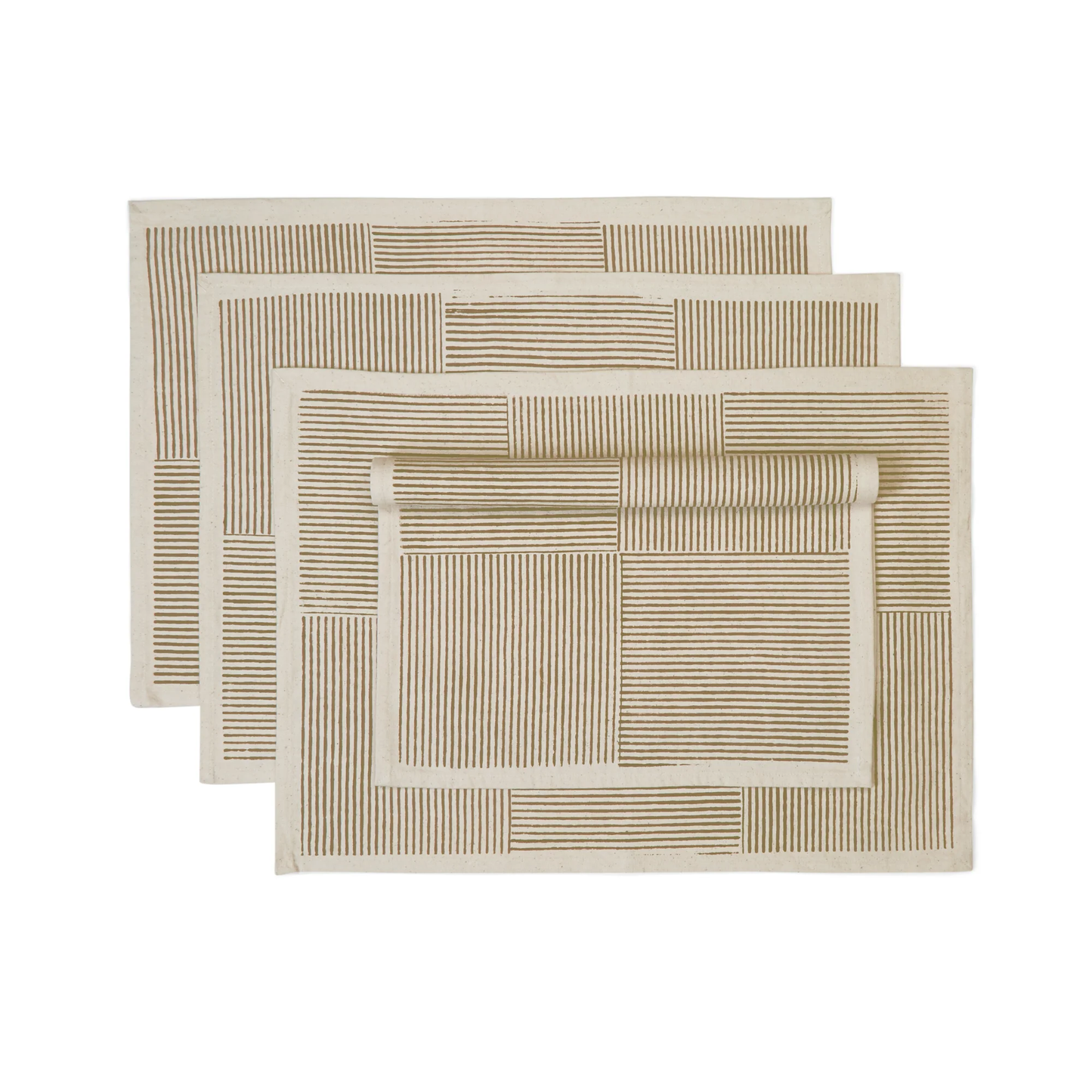 Hand Block Printed Cotton Placemats | 14″ × 20″ | Set of 4 | Fair Trade | FIELDLINE