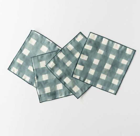 S/4 Blue Cocktail Napkins