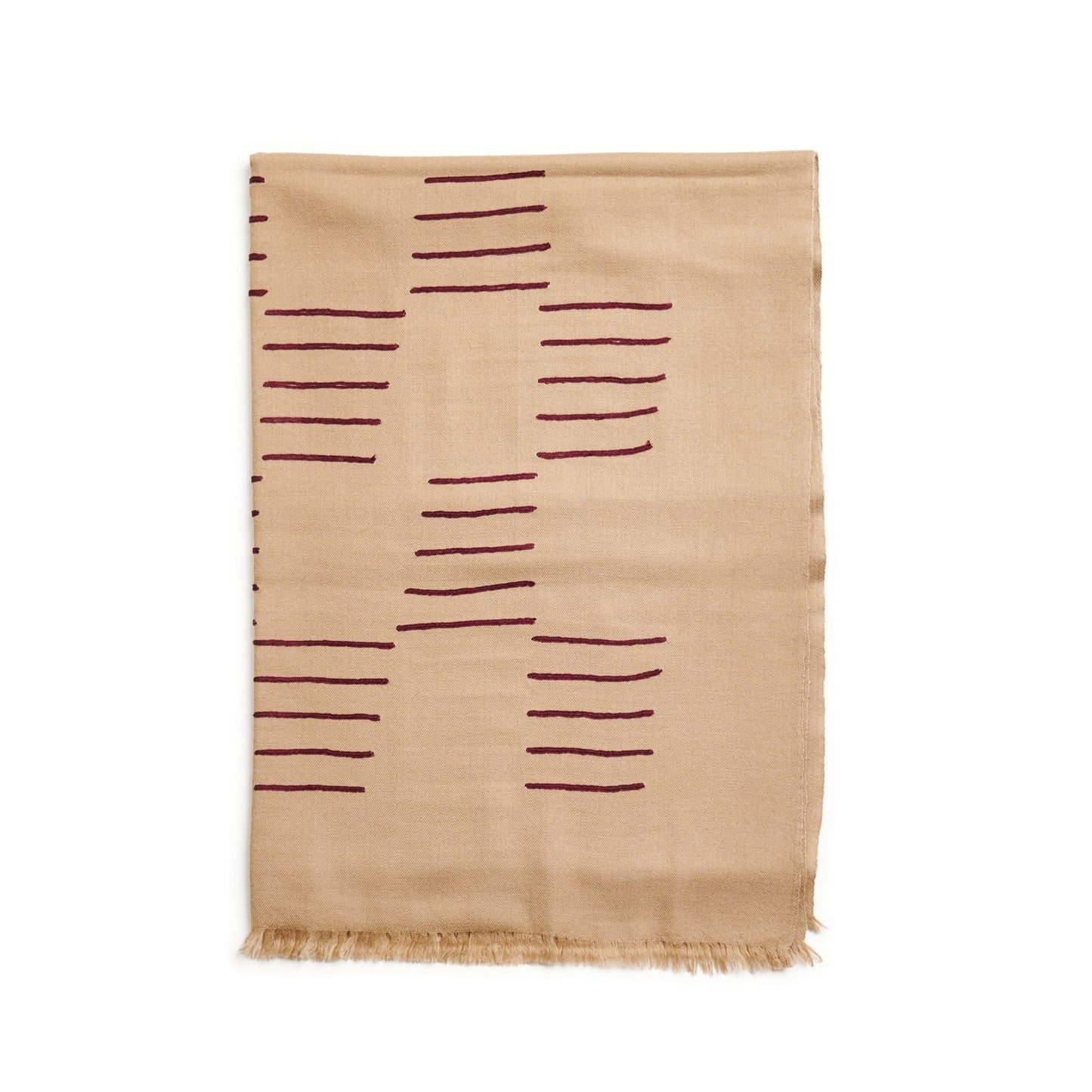 Maple Beige Handwoven Hand Embroidered Classic Scarf