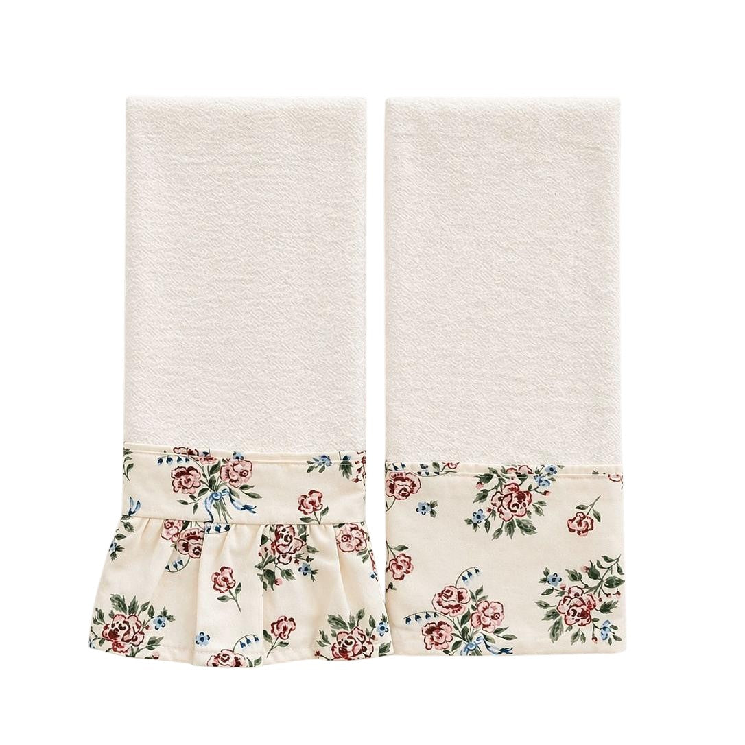 Rose Garden Ruffled Kitchen Towels (Set of 2)