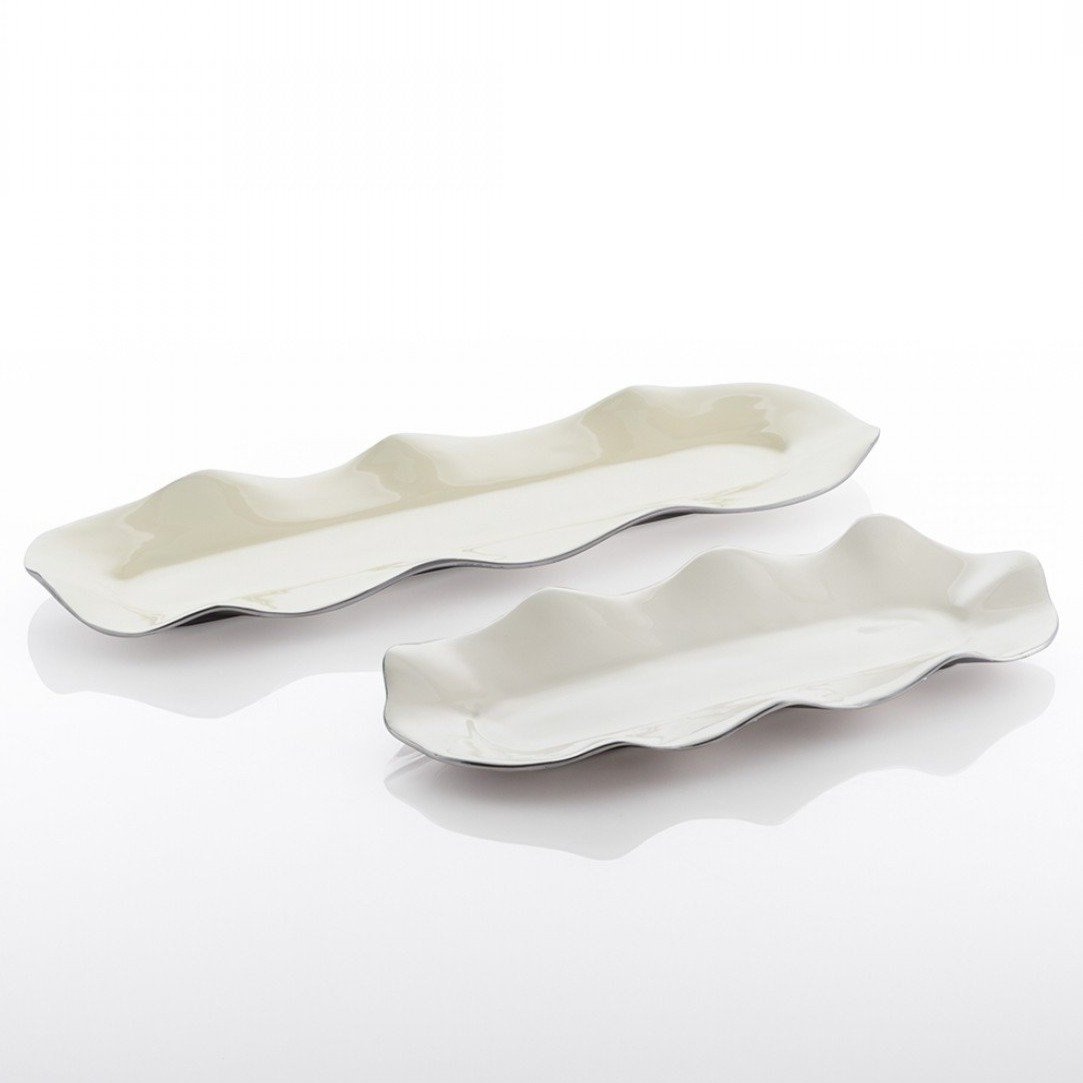 Ruffled Long Trays Oyster