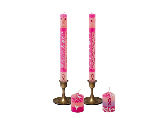 Pink on Pink Painted Candles