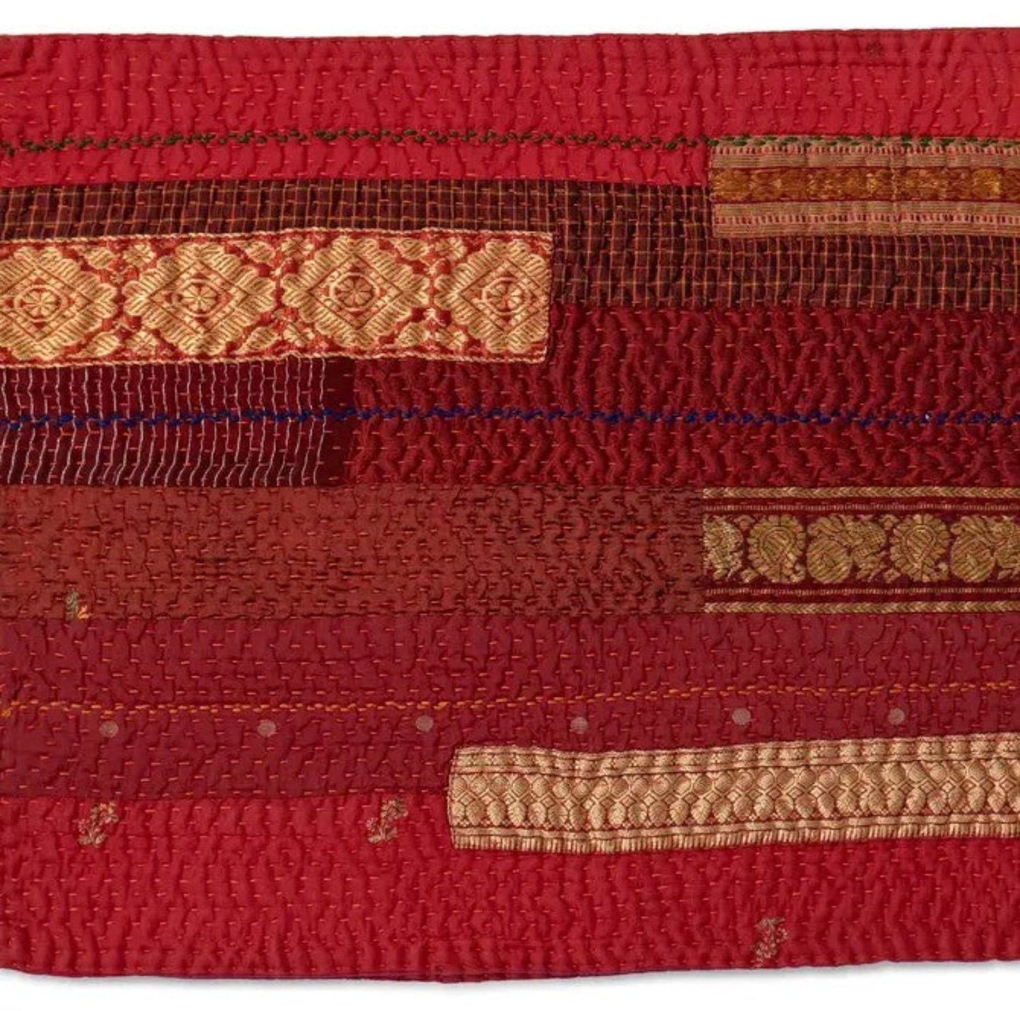 S/2 Red Jewel Striped Kantha Placemat