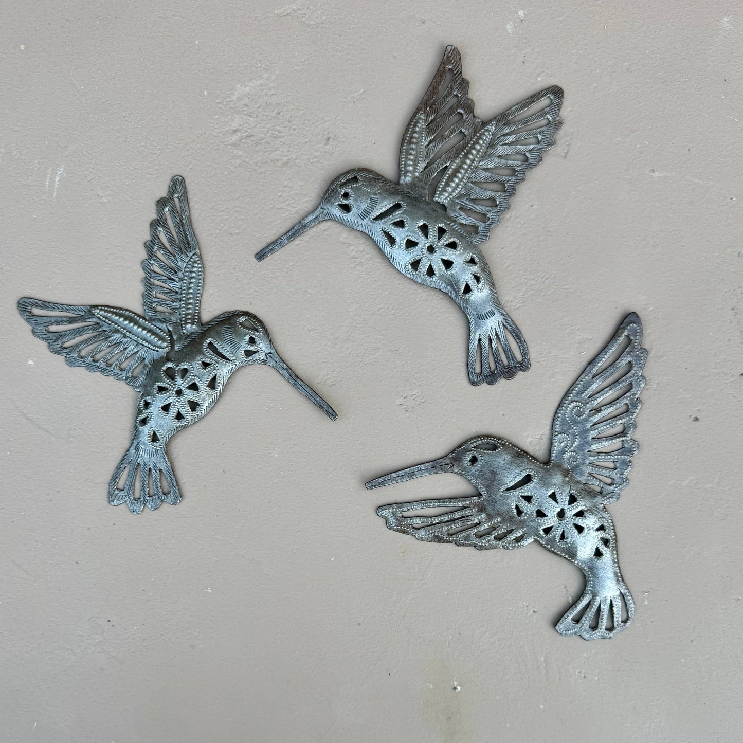 Hummingbird Wall Decor, Home Garden Accent, Floral Cutout