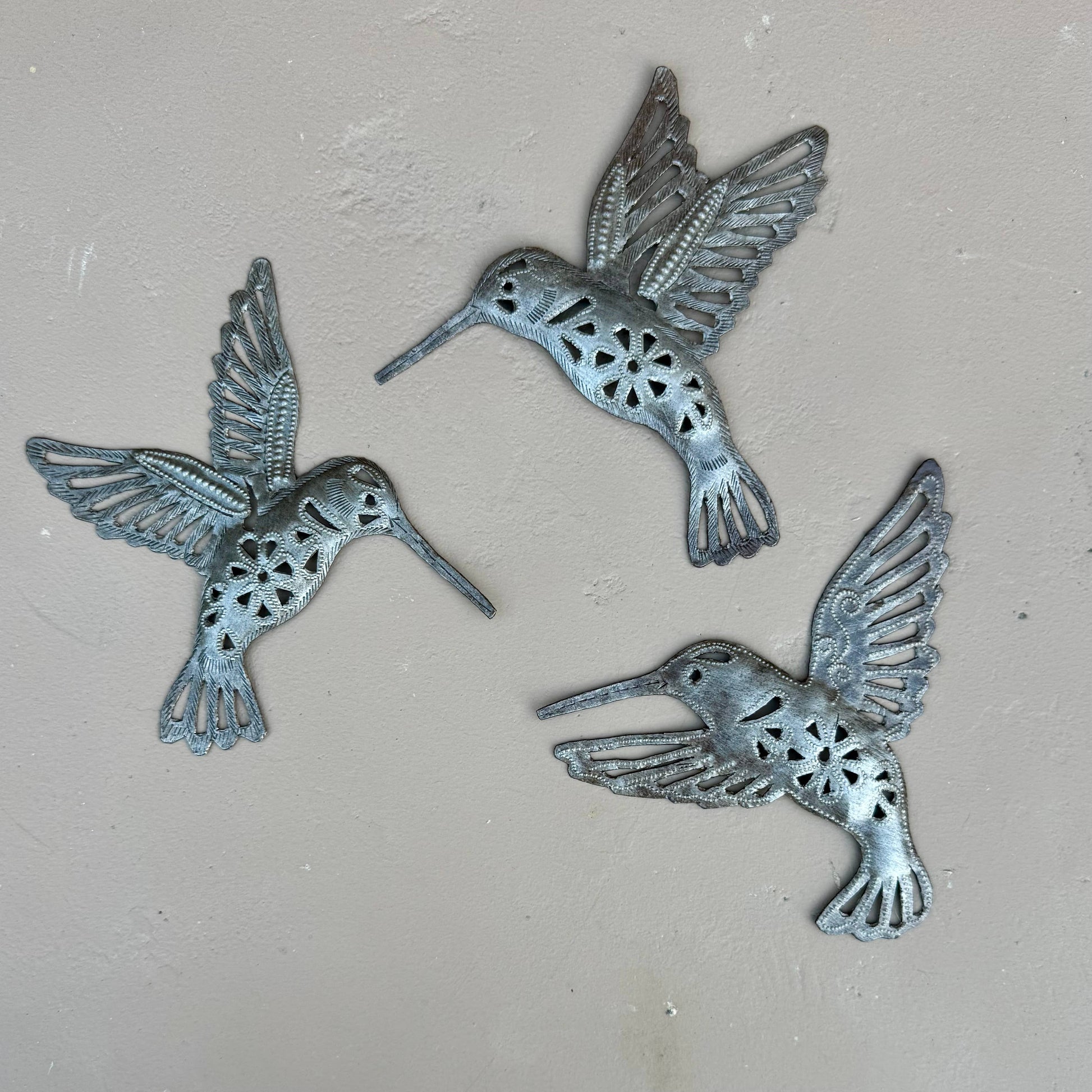 Hummingbird Wall Decor, Home Garden Accent, Floral Cutout
