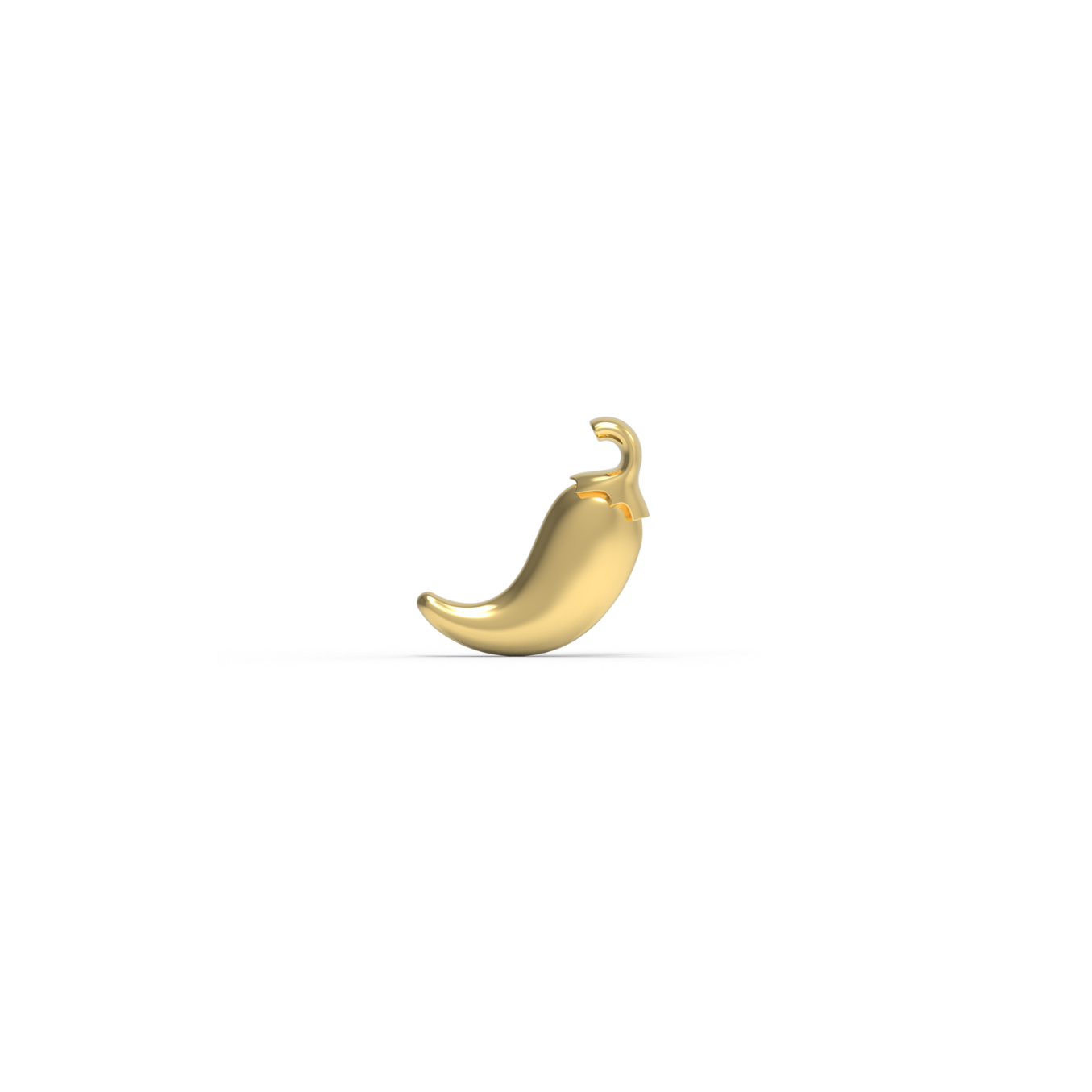 14K Yellow Gold Chili Stud