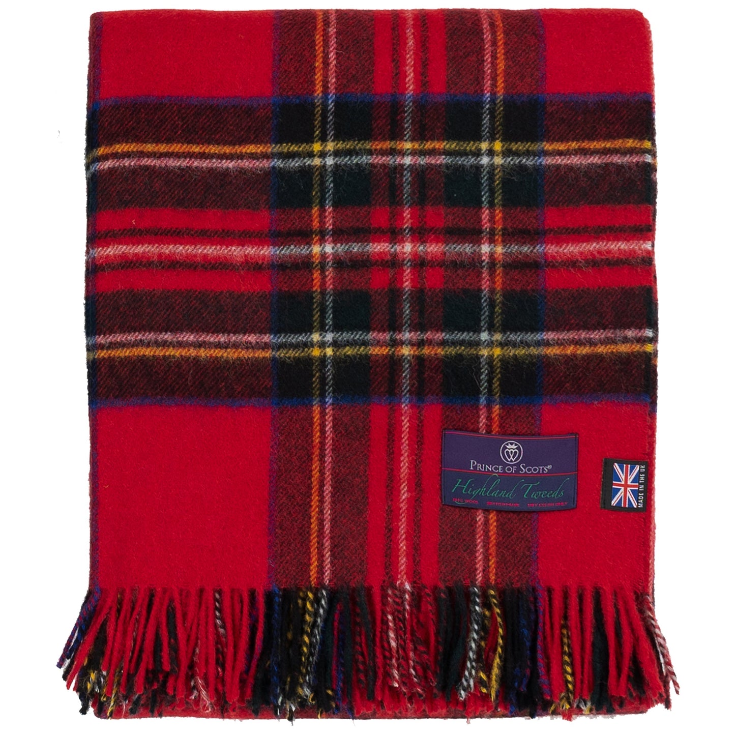 Highland Tweeds Shetland Lambswool Throw - Royal Stewart