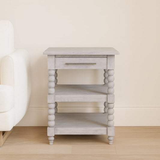 Solid Wood Barclay Acid Wash Side Table