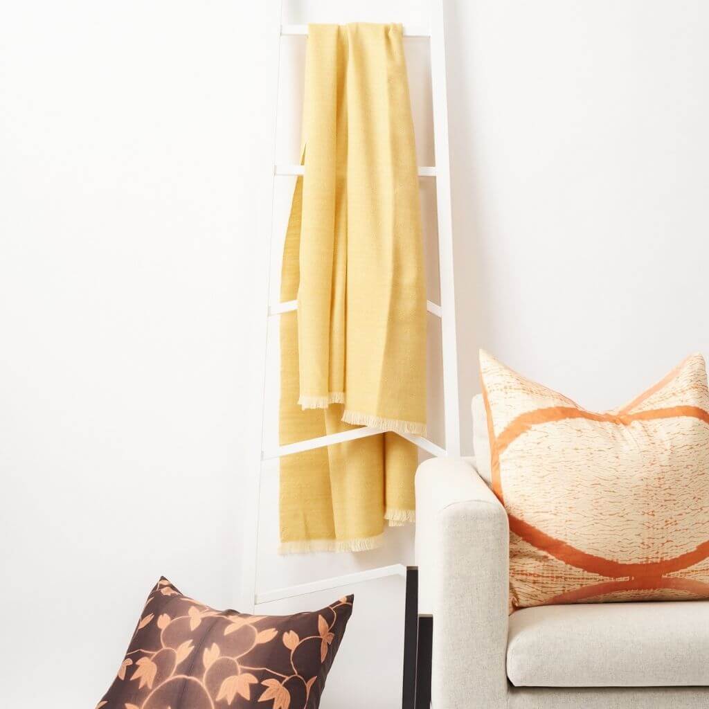 Dandelion Yellow Handloom Merino Light Weight Throw