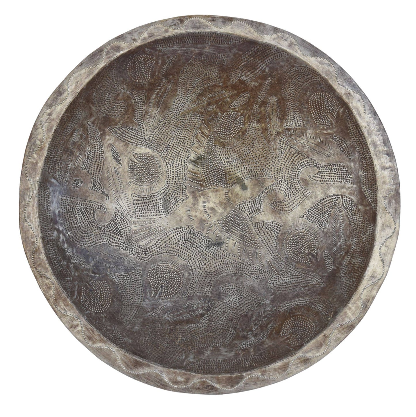 Metal Bowl with Abstract Beading, One of a Kind