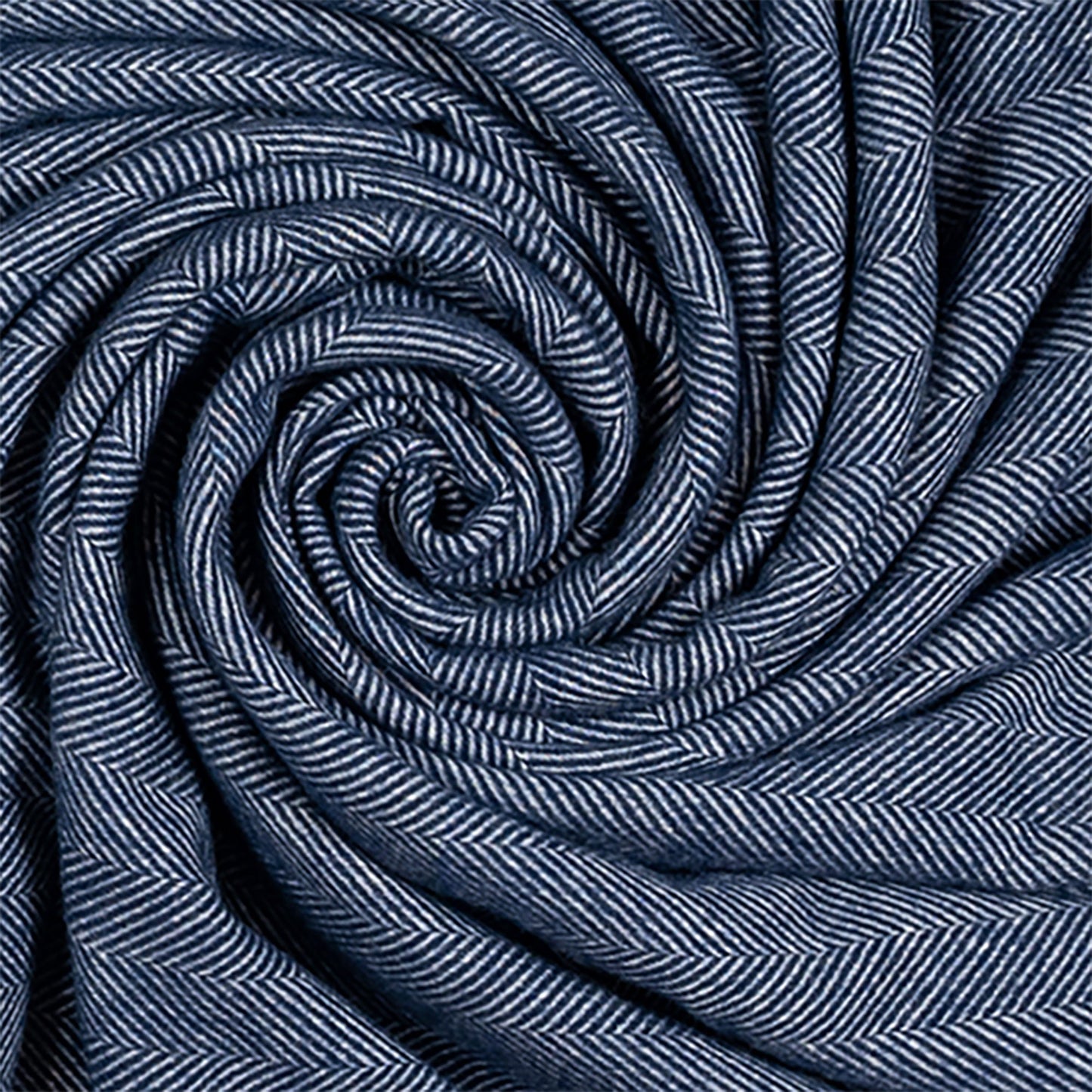 Southampton Home Merino Wool Herringbone Throw - Classic Navy