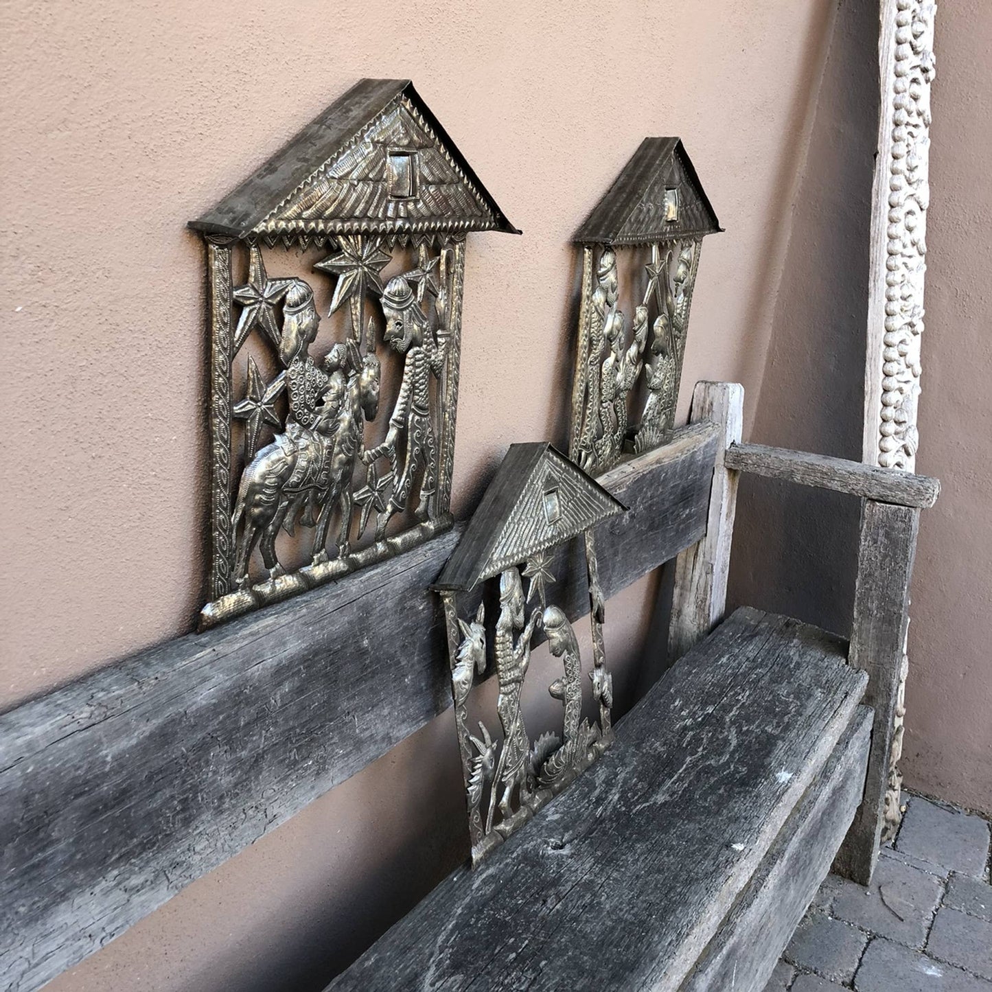 Nativity with Magi – Haitian Recycled Steel Wall Art 12"x14"