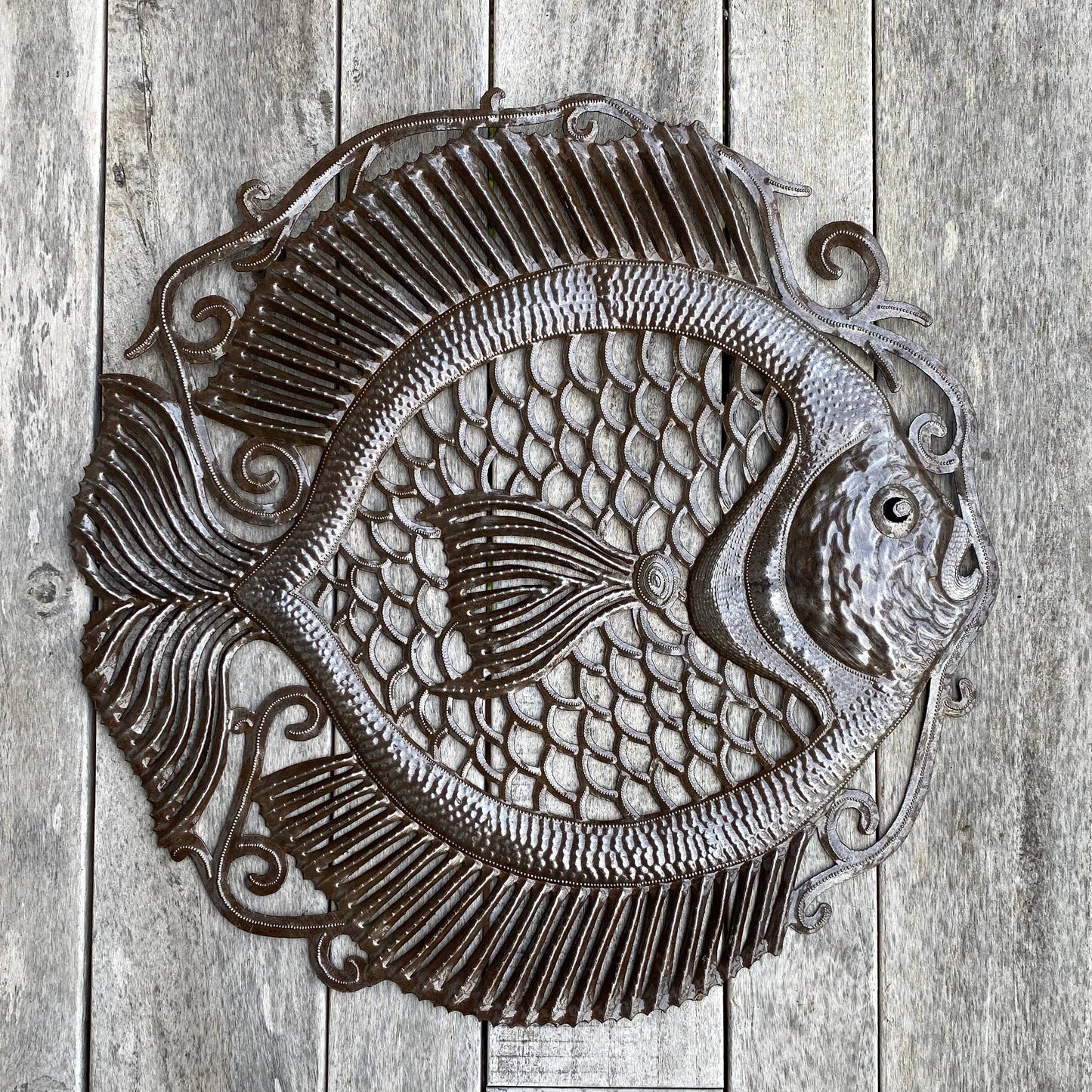 23" Fish Sea-life wall Decor, Nautical Theme Metal Art,