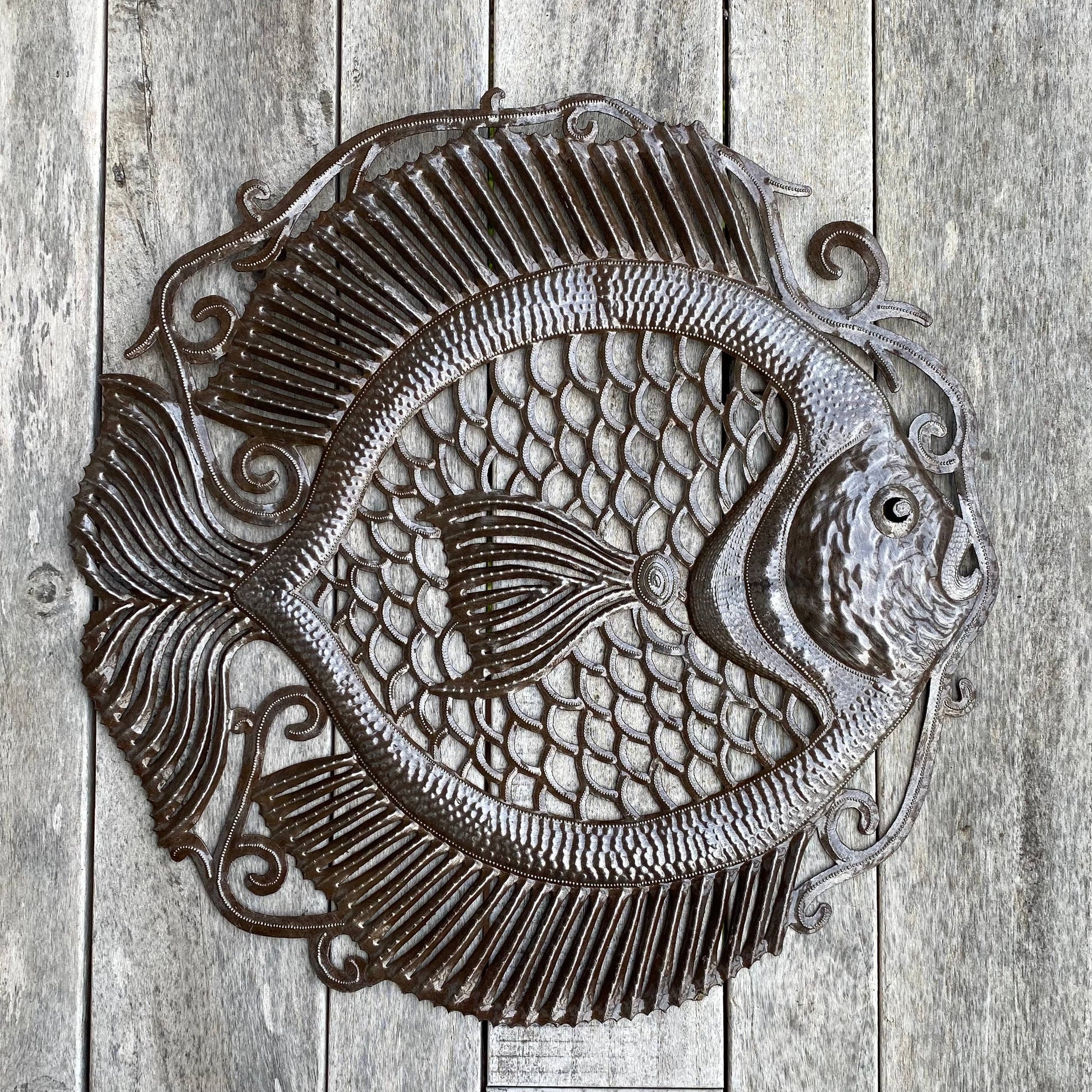 23" Fish Sea-life wall Decor, Nautical Theme Metal Art,