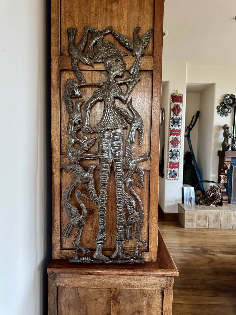 Farmer with Birds Metal Wall Art by Michee Remy 11" x 35"