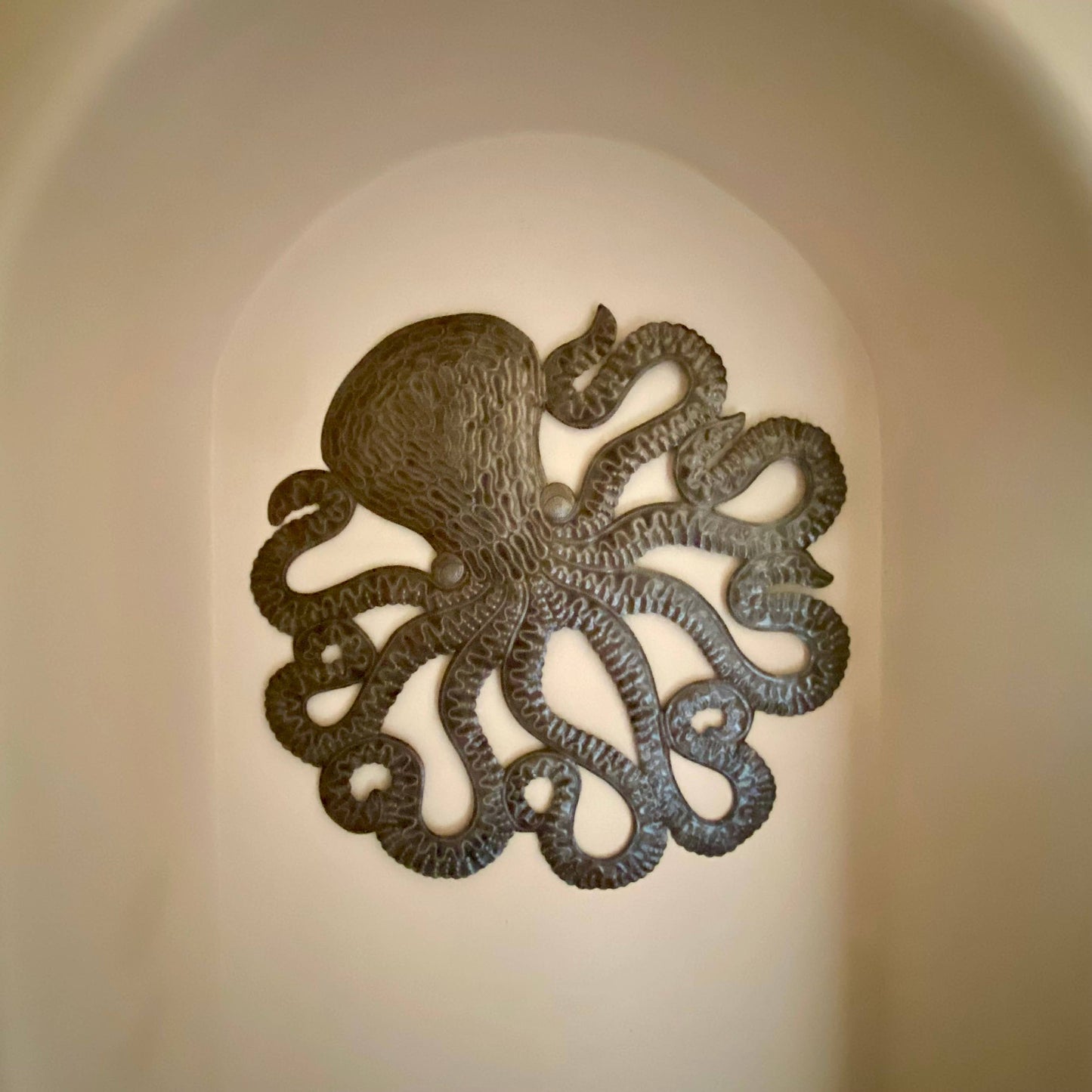Upcycled Drum Octopus Sea Wall Hanging Art, Nautical Theme