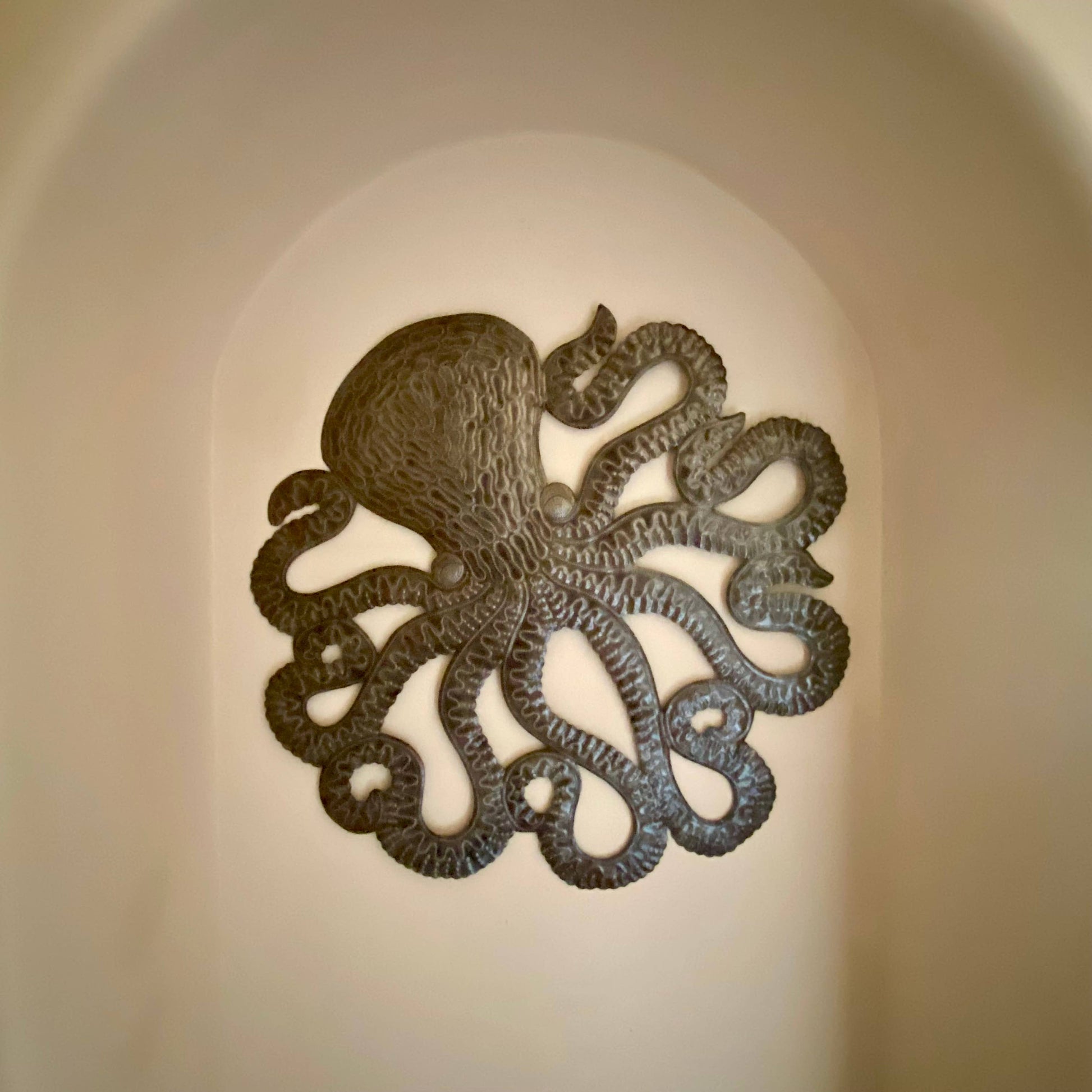 Upcycled Drum Octopus Sea Wall Hanging Art, Nautical Theme