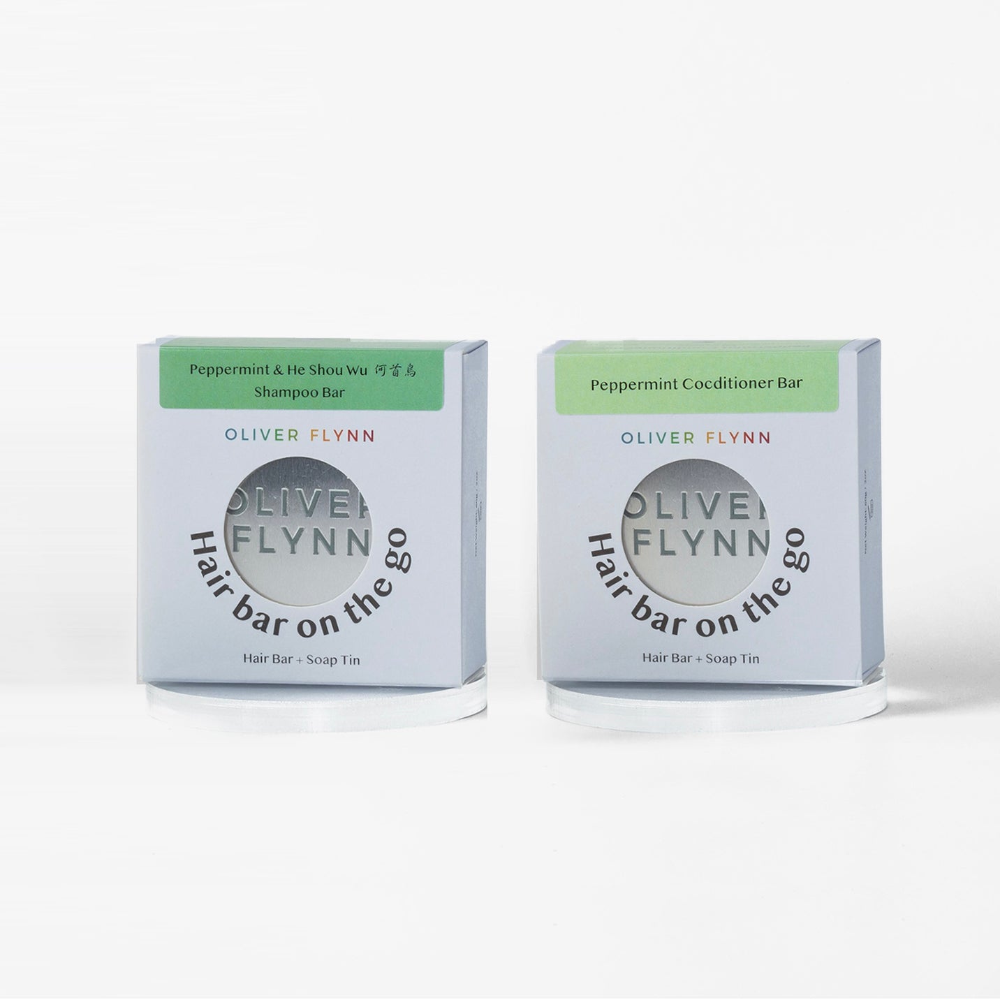 Peppermint Shampoo Bar and Conditioner Bar Travel Bundle