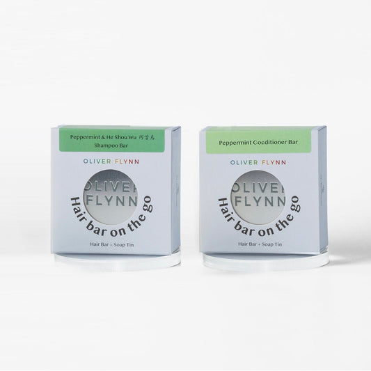 Peppermint Shampoo Bar and Conditioner Bar Travel Bundle