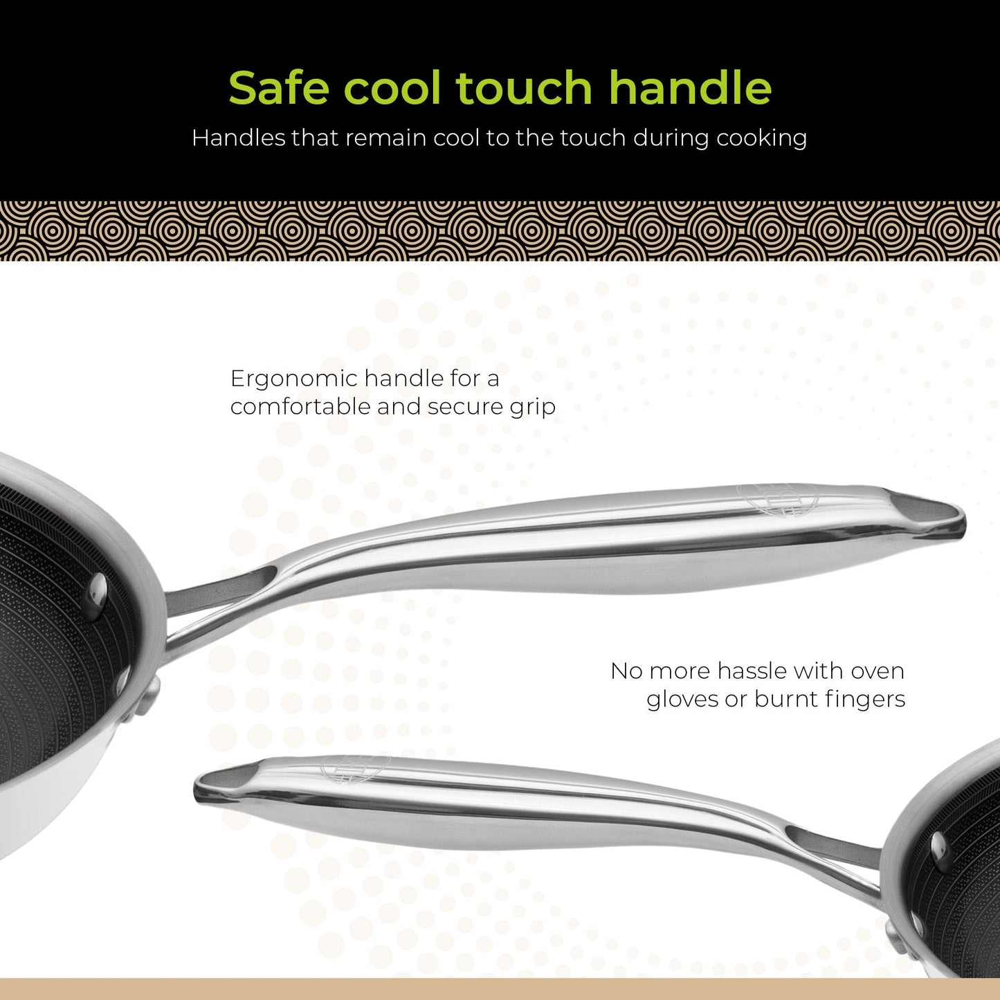 BE | LIVING - Circlad Series - 2 pcs Frying Pan Set 10"+12" / 26+30 cm - Triply Stainless Steel Circlad