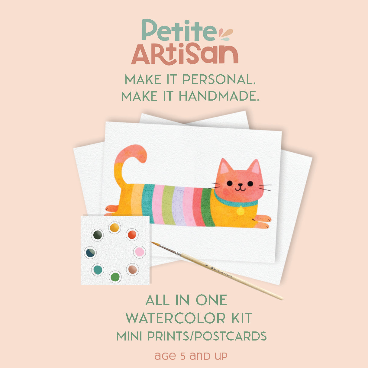 Cute Kitties Watercolor Postcard Kit
