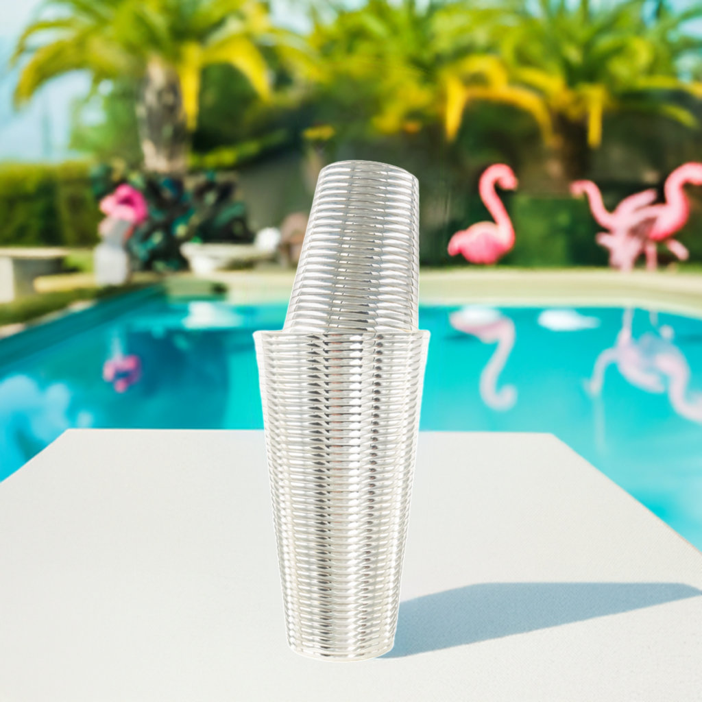 Fluted Silver 3-Piece Cocktail Shaker Set