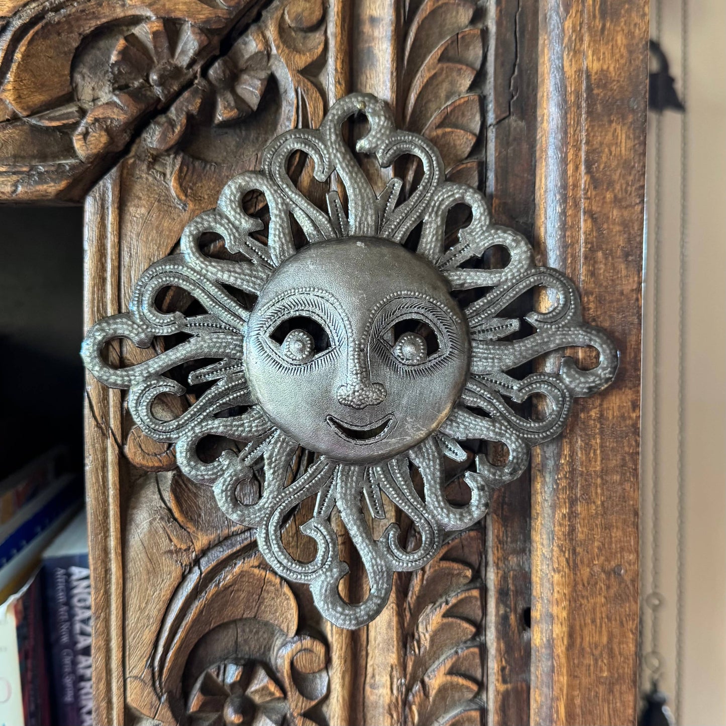 Decorative Ray of Sunshine, Mini Sunface, Metal Decor, 7"