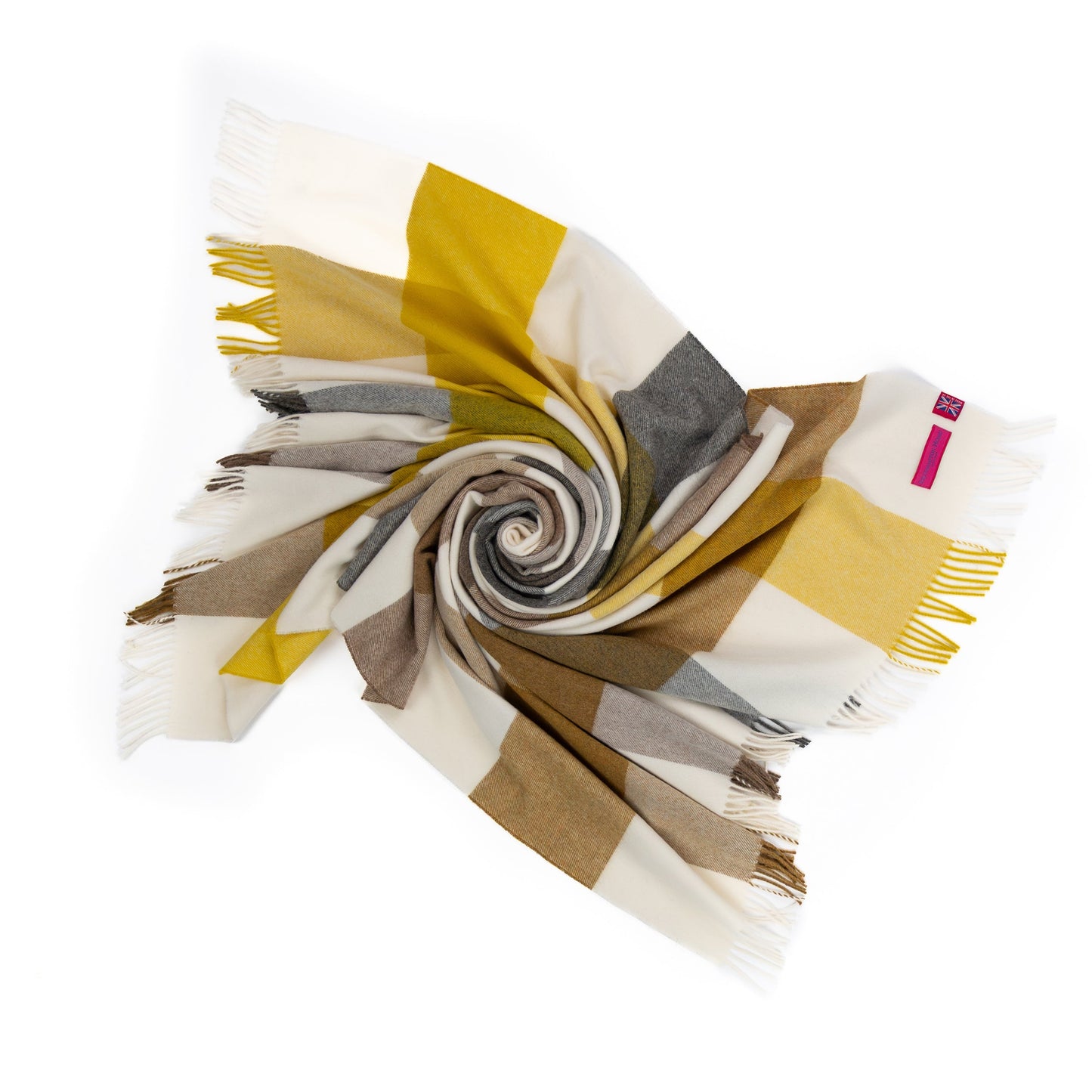 Southampton Home Merino Wool Throw – Block Gold